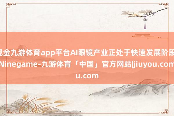 现金九游体育app平台AI眼镜产业正处于快速发展阶段-Ninegame-九游体育「中国」官方网站|jiuyou.com