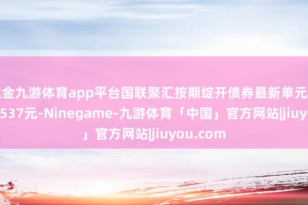 现金九游体育app平台国联聚汇按期绽开债券最新单元净值为1.1537元-Ninegame-九游体育「中国」官方网站|jiuyou.com
