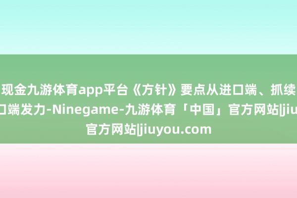 现金九游体育app平台　　《方针》要点从进口端、抓续监管和出口端发力-Ninegame-九游体育「中国」官方网站|jiuyou.com