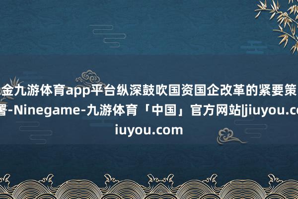 现金九游体育app平台纵深鼓吹国资国企改革的紧要策略部署-Ninegame-九游体育「中国」官方网站|jiuyou.com