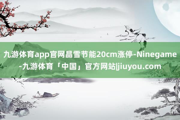 九游体育app官网晶雪节能20cm涨停-Ninegame-九游体育「中国」官方网站|jiuyou.com