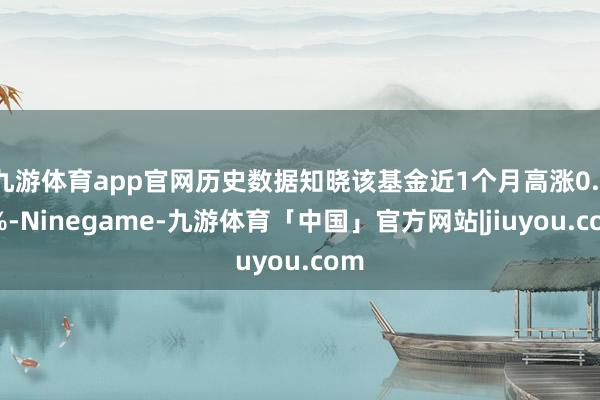 九游体育app官网历史数据知晓该基金近1个月高涨0.14%-Ninegame-九游体育「中国」官方网站|jiuyou.com